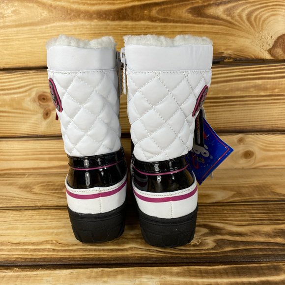 NEW totes Toddler Girls Sophie Winter Duck Boots White Black - Picture 4 of 10